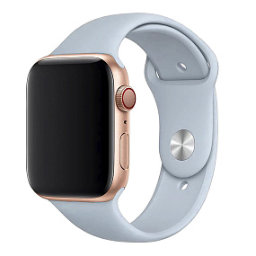 Ремешок для Apple Watch Sport 42/44/45/49 mm силикон на кнопке (S) серебро