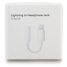 Переходник lightning (папа) - 3.5Jack (мама) в коробке белый
